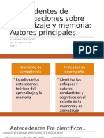 Clase 2. Antecedentes de Investigaciones Sobre Aprendizaje y Memoria