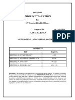 Notes On Indirect Taxation