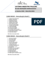 Homologacao Das Inscricoes - Teste Seletivo de Alunos 2020