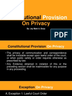 Constitutional Provision On Privacy