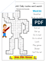 Daily Routine Wordsearch