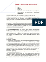 Demanda Variación de Tenencia y Custodia