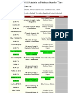 World Cup Schedule 2011