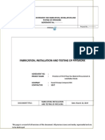 Method Statement For Fabrication, Installation and Testing of Pipework