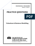 Practice Questions Valuations & Business Modelling PDF