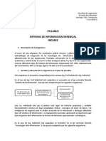 Syllabus Sistemas de Informacion Gerencial