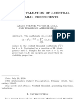 The P-Adic Valuation of K-Central Binomial Coefficients