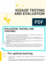 Language Testing and Evaluation