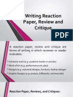 Writing A Reaction Paper, Precis and Summary