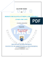 Dfma Lecture Notes PDF