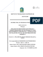 Analisis de Mediciones Eléctricas A Transformadores de Instrumento para Mantenimiento Preventivo y Verificación de Fallas en Cfe S.E. de Distribución San Andrés Ii