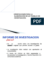 Orientaciones para La Elaboracion de Un Trabajo de Investigacion