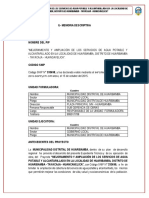 Mejoramiento y Ampliacion de Los Servicios de Agua Potable y Alcantarillado en La Localidad de Huaribamba