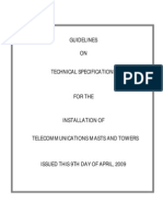 Guidelines On Technical Specifications For The Installation of Telecommunications Masts and Towers