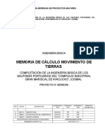 Cd01001 Memoria de Cálculo de Movimiento Tierras