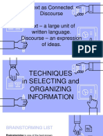 Techniques in Selecting and Organizing Information