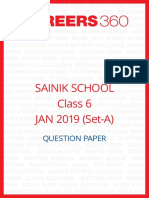 Sainik School Question Paper 2019 For Class 6 Set A Jan 6 New A PDF