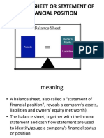 Balance Sheet or Statement of Financial Position