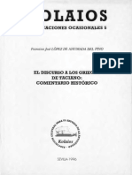 El Discurso A Los Griegos de Taciano. Comentario Hist Rico PDF