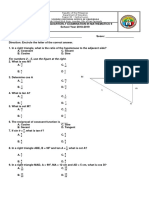 Grade 9 - Fourth Grading Periodic Test in Mathematics