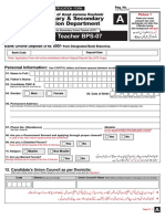 Elementary Secondary Education Department AJK Form A (Primary Teacher)