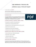 Anestesia en Cirugía Ambulatoria Criterios de Alta Hospitalaria