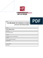 Las Dificultades de La Dislexia y Su Intervención en Los Procesos de Lectoescritura