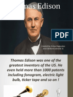 Thomas Edison: Created by Tomas Ragauskas and Eidvilė Ažusienytė 2c