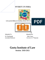 Geeta Institute of Law: Poverty in India