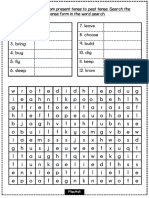 Change The Verb From Present Tense To Past Tense. Search The Past Tense Form in The Word Search. 1. Write 2. Teach 3. Bring 4. Buy 5. Fly 6. Sleep