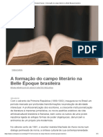 A Formação Do Campo Literário Na Belle Époque Brasileira