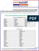 List of Country Capital and Currency PDF