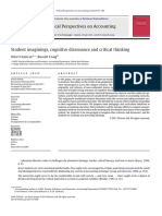 Critical Perspectives On Accounting: Student Imaginings, Cognitive Dissonance and Critical Thinking