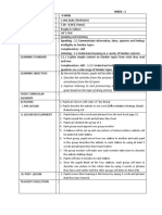 Cefr Lesson Plan Week: 1: Listening: 1.1 Understand Meaning in A Variety of Familiar Contexts