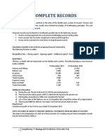 Incomplete Records: Calculation of Profit or Loss (Without Preparing Financial Statements)