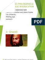 Al Ghazali PHILOSOPHICAL IDEAS IN EDUCATION)