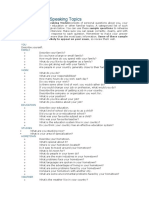 Sample IELTS Speaking Topics