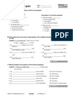 Touchstone 2 Unit 1 Quiz