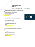 Simple Chemical Reactions - Worksheet 1 PDF Completed