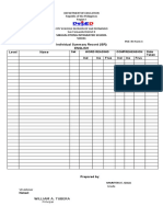 PHIL-IRI Form 4-Individual Summary Record (ISR)