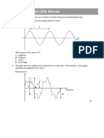 14 Worksheet (AS) Waves: 1 The Diagram Shows A Graph of The Displacement of A Wave