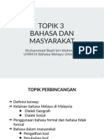 Bab 3 - Bahasa Dan Masyarakat