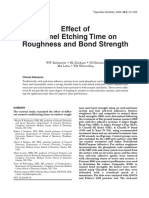 Effect of Enamel Etching Time On Roughness and Bond Strength