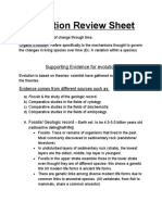 Evolution Review Sheet: Supporting Evidence For Evolution