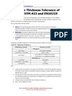 Thickness Tolerance of API 5L ASTM A53 EN10219 Standard