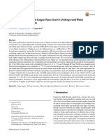 Failure Analysis of Pitted Copper Pipes Used in Underground Water