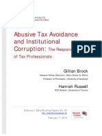 Abusive Tax Avoidance and Institutional Corruption:: The Responsibilities of Tax Professionals