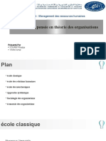 Exposé 11 - Les Écoles de Pensée en Théorie Des Orgaisations