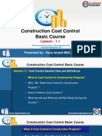 Lesson 1.1 - Construction Cost Control Basic Course