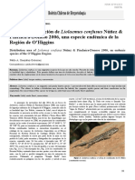 Área de Distribución de Liolaemus Confusus Una Especie Endémica de La Región de O'higgins